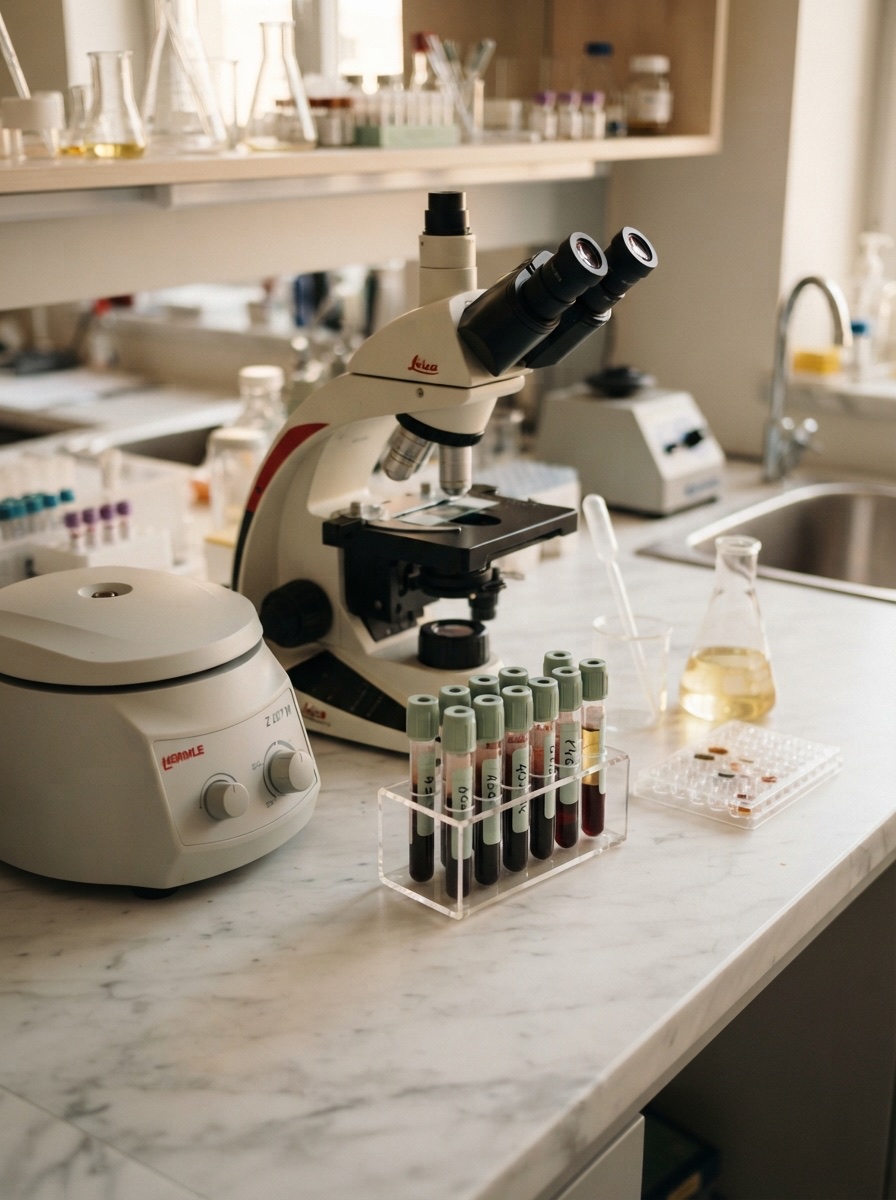 Le laboratoire d'analyses de la clinique.